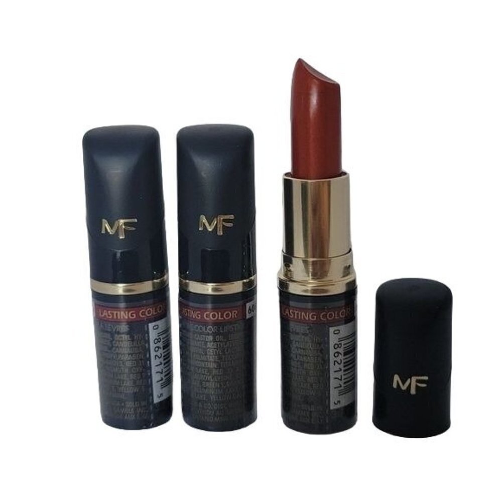 LOT OF 3 Max Factor Moisture Rich Lipstick PEACH FLAMBE #1630 NEW.